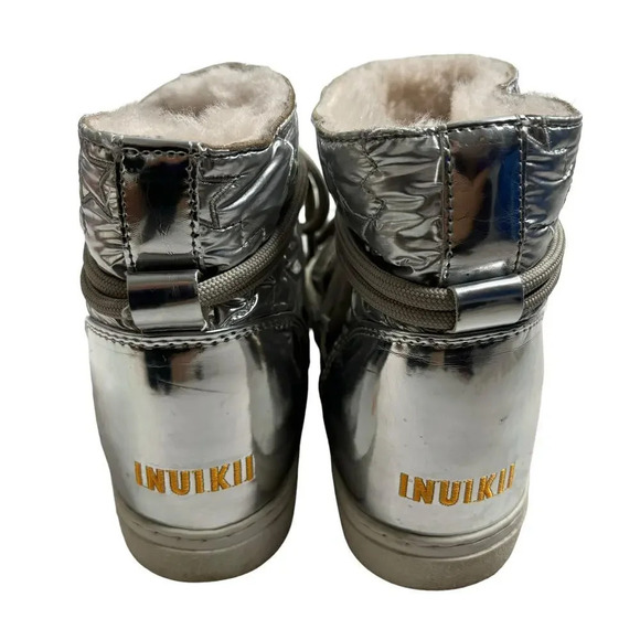 Inuikii Bomber Star Endurance Metallic Boot Silver Size 10 - Picture 8 of 12